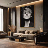 Portrait Photography Modern Wall Art – Black and White Blindfolded Woman