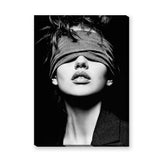 Portrait Photography Modern Wall Art – Black and White Blindfolded Woman