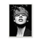 Portrait Photography Modern Wall Art – Black and White Blindfolded Woman