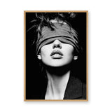Portrait Photography Modern Wall Art – Black and White Blindfolded Woman