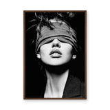 Portrait Photography Modern Wall Art – Black and White Blindfolded Woman