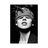 Portrait Photography Modern Wall Art – Black and White Blindfolded Woman