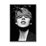 Portrait Photography Modern Wall Art – Black and White Blindfolded Woman