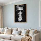 Portrait Photography Modern Wall Art – Black and White Praying Man