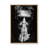 Portrait Photography Modern Wall Art – Black and White Praying Man