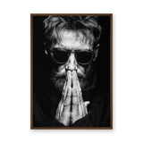 Portrait Photography Modern Wall Art – Black and White Praying Man