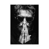 Portrait Photography Modern Wall Art – Black and White Praying Man
