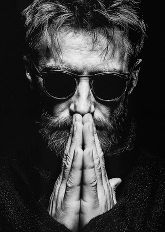 Portrait Photography Modern Wall Art – Black and White Praying Man