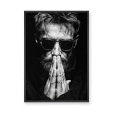 Portrait Photography Modern Wall Art – Black and White Praying Man