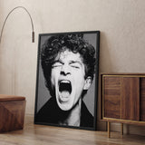 Portrait Photography Modern Wall Art – Black and White Screaming Close-Up