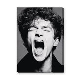 Portrait Photography Modern Wall Art – Black and White Screaming Close-Up