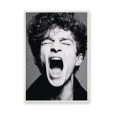 Portrait Photography Modern Wall Art – Black and White Screaming Close-Up