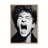 Portrait Photography Modern Wall Art – Black and White Screaming Close-Up