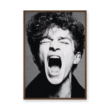 Portrait Photography Modern Wall Art – Black and White Screaming Close-Up