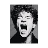 Portrait Photography Modern Wall Art – Black and White Screaming Close-Up