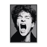 Portrait Photography Modern Wall Art – Black and White Screaming Close-Up
