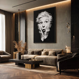 Portrait Photography Modern Wall Art – Black and White Surprised Face