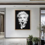 Portrait Photography Modern Wall Art – Black and White Surprised Face