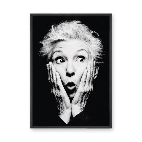 Portrait Photography Modern Wall Art – Black and White Surprised Face