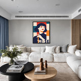 Portrait Pop Art Wall Art – Retro Muse Woman with Bold Typography