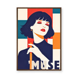 Portrait Pop Art Wall Art – Retro Muse Woman with Bold Typography