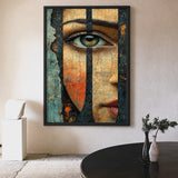 Portrait Surreal Abstract Wall Art – Textured Fragmented Eye Close-Up
