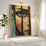 Portrait Surreal Abstract Wall Art – Textured Fragmented Eye Close-Up