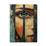 Portrait Surreal Abstract Wall Art – Textured Fragmented Eye Close-Up