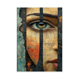 Portrait Surreal Abstract Wall Art – Textured Fragmented Eye Close-Up