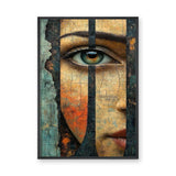Portrait Surreal Abstract Wall Art – Textured Fragmented Eye Close-Up