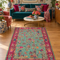 Printed Decorative Kitchen Rug in a living room