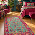 Printed Decorative Kitchen Rug in a bedroom