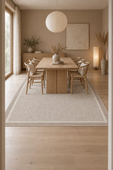 Printed Modern Area Rug in a dining room