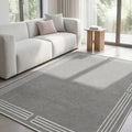 Printed Modern Area Rug in a living room