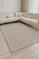 Printed Modern Area Rug in a living room