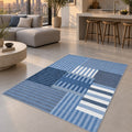 Printed Modern Area Rug – Blue in a kitchen