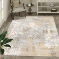 Printed Modern Area Rug – Blue in a living room