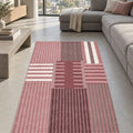 Printed Modern Area Rug – Blush in a living room