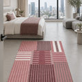 Printed Modern Area Rug – Blush in a bedroom