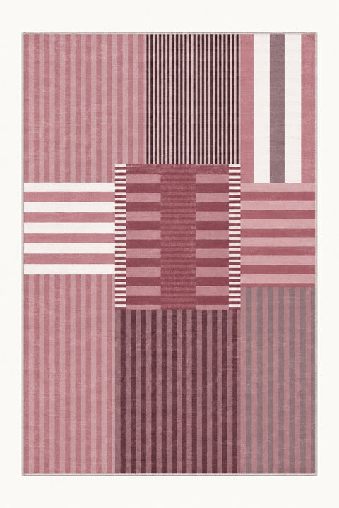 Printed Modern Area Rug – Blush
