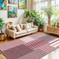 Printed Modern Area Rug – Blush in a living room