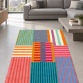 Printed Modern Area Rug – Multicolor in a living room