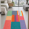 Printed Modern Area Rug – Multicolor in a bedroom