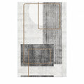 Printed Modern Area Rug – White & Gray