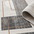 Printed Modern Area Rug – White & Gray – texture close-up