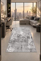 Printed Modern Kitchen Rug – Gray in a office