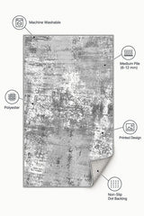 Printed Modern Kitchen Rug – Gray – features