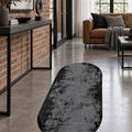 Printed Modern Oval Area Rug in a hallway