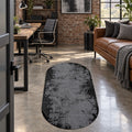 Printed Modern Oval Area Rug in a office