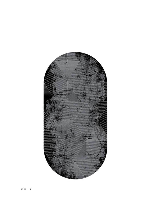 Printed Modern Oval Area Rug